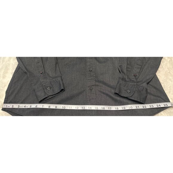 Wrangler Flex for Comfort Dark Gray Button-Down Shirt Cotton Blend Men's Size XL - Picture 7 of 16